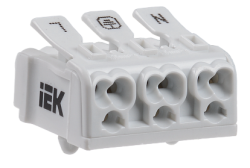 IEK Клемма пружинная соединительная КСПн3-L+N+PE арт. UKZ-B06-3P-F1-E0-10