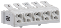 IEK Клемма пружинная соединительная КСПн5-3L+N+PE арт. UKZ-B06-5P-F1-E0-10