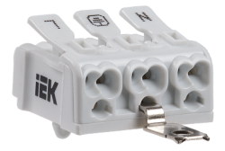 IEK Клемма пружинная соединительная КСПнз3-L+N+PE арт. UKZ-B06-3P-F1-E1-10