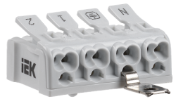 IEK Клемма пружинная соединительная КСПнз4-2L+N+PE арт. UKZ-B06-4P-F1-E1-10