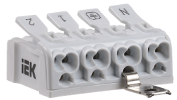 IEK Клемма пружинная соединительная КСПз4-2L+N+PE арт. UKZ-B06-4P-F0-E1-10