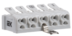 IEK Клемма пружинная соединительная КСПз5-3L+N+PE арт. UKZ-B06-5P-F0-E1-10