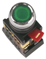 IEK Кнопка ABLF-22 зеленый d22мм неон/240В 1з+1р арт. BBT10-ABLF-K06