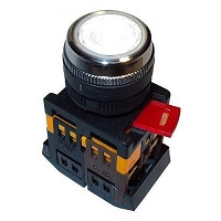 IEK Кнопка ABLFS-22 белый d22мм неон/240В 1з+1р арт. BBT30-ABLFS-K01