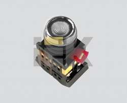 IEK Кнопка ABLFS-22 прозрачный d22мм неон/240В 1з+1р арт. BBT30-ABLFS-K08