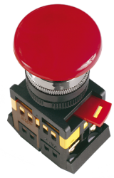 IEK Кнопка AEAL22 Грибокс фиксацией красный d22мм 240В 1з+1р арт. BBG60-AEAL-K04