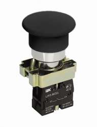 IEK Кнопка управления LAY5-BC21 Грибок без подсветки черная 1з арт. BBG70-BC-K02