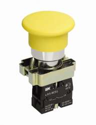 IEK Кнопка управления LAY5-BC51Грибок без подсветки желтая 1з арт. BBG70-BC-K05
