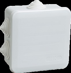 IEK Коробка КМ41255 распаячная для о/п 100х100х50 мм IP44 (RAL7035, 6 гермовводов, защелкивающаяся крышк арт. UKOZ11-100-100-050-K41-44