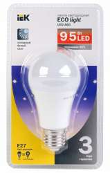 IEK Лампа светодиодная A60 шар 9.5 Вт 806 Лм 230 В 4000 К E27 -eco арт. LLP-A60-9-230-40-E27