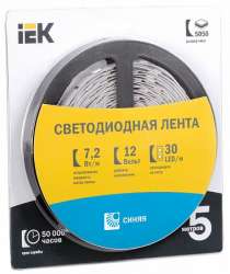 IEK Лента LED 5м блистер LSR-5050B30-7,2-IP20-12V арт. LSR2-7-030-20-1-05