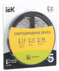 IEK Лента LED 5м блистер LSR-5050G30-7,2-IP20-12V арт. LSR2-5-030-20-1-05
