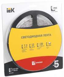 IEK Лента LED 5м блистер LSR-5050R30-7,2-IP65-12V арт. LSR2-6-030-65-1-05
