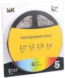IEK Лента LED 5м блистер LSR-5050RGB60-14,4-IP65-12V арт. LSR2-3-060-65-1-05