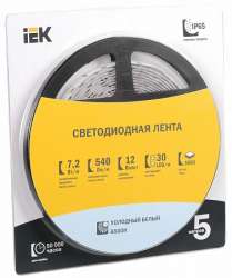 IEK Лента LED 5м блистер LSR-5050W30-7,2-IP65-12V арт. LSR2-2-030-65-1-05