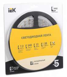 IEK Лента LED 5м блистер LSR-5050WW30-7,2-IP65-12V арт. LSR2-1-030-65-1-05