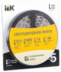 IEK Лента LED 5м блистер LSR-5050WW60-14,4-IP20-12V арт. LSR2-1-060-20-1-05