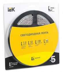 IEK Лента LED 5м блистер LSR-5050Y30-7,2-IP65-12V арт. LSR2-4-030-65-1-05
