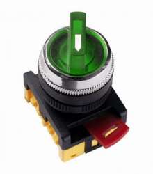 IEK Переключатель АNСLR-22-3 на 3 фикс.полож.зеленый неон/240В I-O 1з+1р арт. BSW10-ANCLR-3-K06