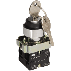 IEK Переключатель LAY5-BG45 на 2 положения с ключом без фиксации арт. BSW80-BG-2-K02