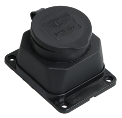 IEK РБ13-1-0м Розетка однаместная с защитной крышкой ОМЕГА IP44 арт. PKR11-016-2-K02