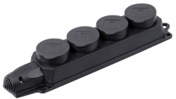 IEK РБ34-1-0м Розетка (колодка) четырехместная с защитными крышками ОМЕГА арт. PKR64-016-2-K02