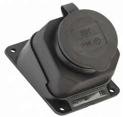 IEK РБу13-1-0м Розетка с защитной крышкой угловая настенная ОМЕГА IP44 арт. PKR22-016-2-K02