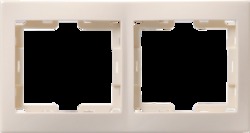 IEK РГ-2-ККм Рамка 2-местн. горизонт. КВАРТА (кремовый) арт. EMK20-K33-DM