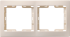 IEK РГ-2-ККм Рамка 2-местн. горизонт. КВАРТА (кремовый) арт. EMK20-K33-DM