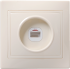 IEK РК10-ККм Розетка 1местн. комп. КВАРТА (кремовый) арт. EKK10-K33-DM