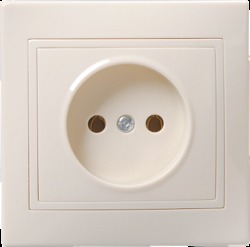 IEK РС10-2-ККм Розетка 1местн. без з/к без защ.штор. 10А КВАРТА (кремовый) арт. ERK13-K33-10-DM