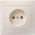 IEK РС10-2-ККм Розетка 1местн. без з/к без защ.штор. 10А КВАРТА (кремовый) арт. ERK13-K33-10-DM