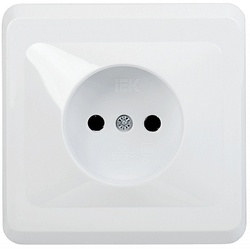 IEK РС10-2-ВБ Розетка 1местн. без з/к без защ.штор. 10А ВЕГА (белый) арт. ERV10-K01-10-DM