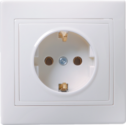 IEK РС10-3-КБ Розетка 1местн. c з/к без защ.штор. 16А КВАРТА (белый) арт. ERK14-K01-16-DM