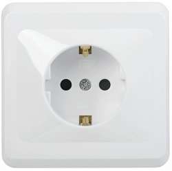 IEK РС10-3-ВБ Розетка 1местн. c з/к без защ.штор. 16А ВЕГА (белый) арт. ERV11-K01-16-DM
