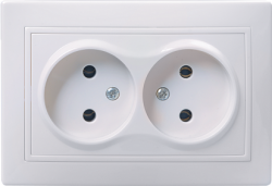 IEK РС12-2-КБ Розетка 2местн. без з/к без защ.штор. 10А КВАРТА (белый) арт. ERK23-K01-10-DM