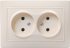 IEK РС12-2-ККм Розетка 2местн. без з/к без защ.штор. 10А КВАРТА (кремовый) арт. ERK23-K33-10-DM