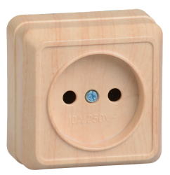 IEK РС20-2-ОС Розетка 1местн. без з/к 10А откр.уст. ОКТАВА (сосна) арт. ERO10-K03-10-DC