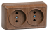 IEK РС22-2-ОД Розетка 2местн. без з/к 10А откр.уст. ОКТАВА (дуб) арт. ERO20-K04-10-DC