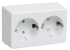 IEK РС22-3-ББ Розетка двухместная с з/к для открытой установки арт. ERB21-K01-16-DC