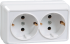 IEK РС22-3-ОБ Розетка 2местн. с з/к 16А откр.уст. ОКТАВА (белый) арт. ERO21-K01-16-DC