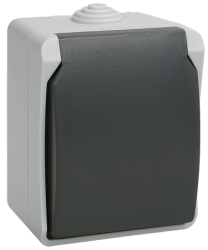 IEK РСб20-3-ФСр Розетка одноместная с з/к для открытой установки IP54 арт. ERS12-K03-16-54-DC