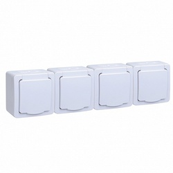 IEK РСб24-3-ГПБб роз 4м с з/к о/у IP54 (белый) ГЕРМЕС PLUS арт. ERMP42-K01-16-54-EC