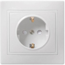 IEK РСш10-3-ККм Розетка 1местн. c з/к с защ.штор. 16А КВАРТА (кремовый) арт. ERK11-K33-16-DM