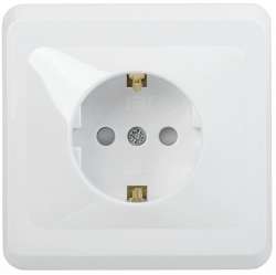 IEK РСш10-3-ВБ Розетка 1местн. c з/к c защ.штор. 16А ВЕГА (белый) арт. ERV14-K01-16-DM