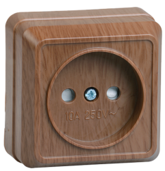 IEK РСш20-2-ОД Розетка 1местн. без з/к с защ.штор.10А откр.уст. ОКТАВА (дуб) арт. ERO13-K04-10-DC