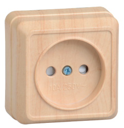 IEK РСш20-2-ОС Розетка 1местн. без з/к с защ.штор.10А откр.уст. ОКТАВА (сосна) арт. ERO13-K03-10-DC