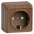 IEK РСш20-3-ОД Розетка 1местн. c з/к с защ.штор. 16А откр.уст. ОКТАВА (дуб) арт. ERO14-K04-16-DC