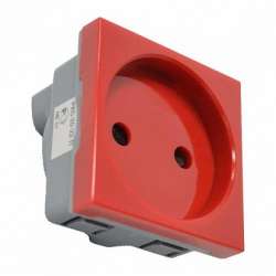 IEK Розетка без з/к 2к, 2 модуля (красная) РКС-20-22-П арт. CKK-40D-RSK2-K04