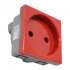 IEK Розетка без з/к 2к, 2 модуля (красная) РКС-20-22-П арт. CKK-40D-RSK2-K04